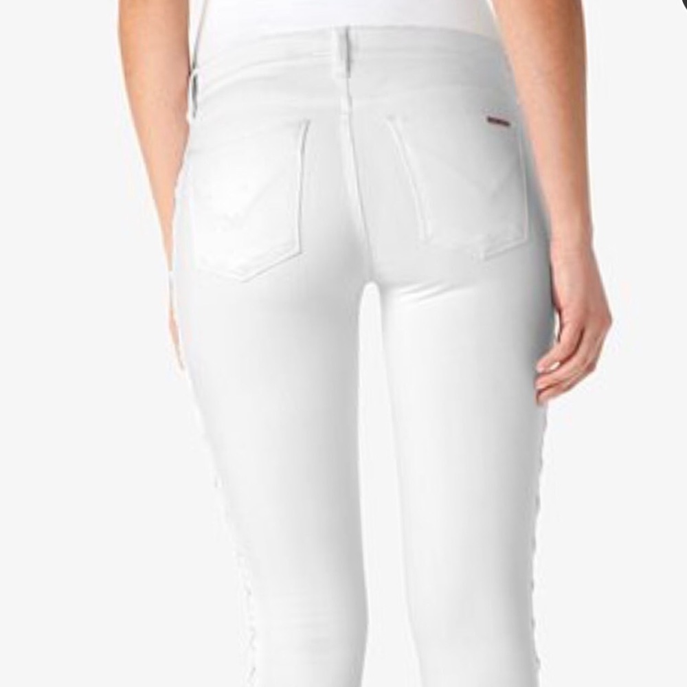Hudson Jeans'Raven' Lace Up super skinny Crop Jeans (White) - Picture 3 of 4